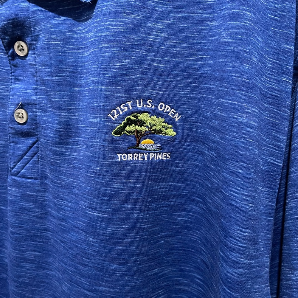 4XB US Open Torrey Pines Cutter & Buck Space Dye Big and Tall Stretch Golf Polo